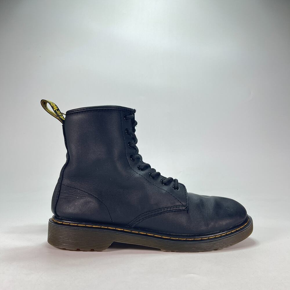 Dr. Martens 1460 Black Leather Side Zip Lace Up Ankle Combat Boots Womens Size 7